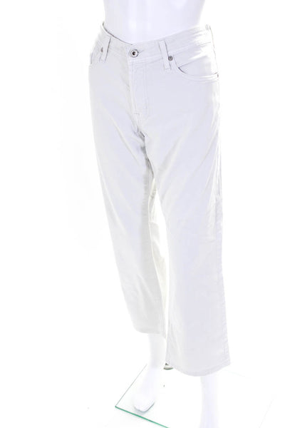 AG Adriano Goldschmied Women's Straight Leg High Rise Jeans White Size 32