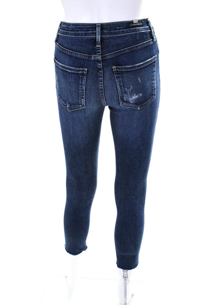 Citizens of Humanity Women's Distressed High Rise Skinny Jeans Blue Size 25