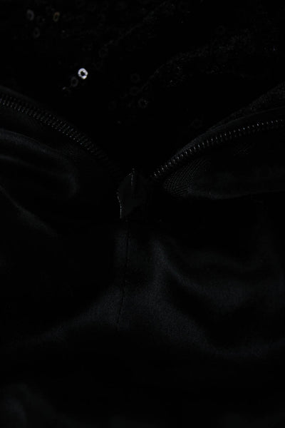 Saint Laurent Womens Sequin Velvet Strapless Mini Sheath Dress Black Size FR 34