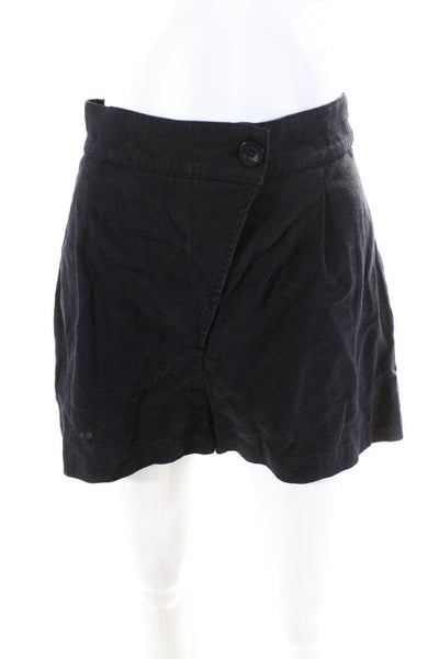 Rachel Pally Womens Belted High Rise Pleated Front Shorts Black Size Small