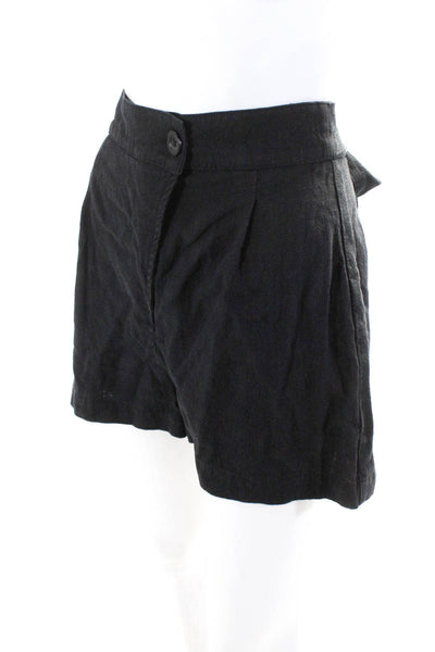 Rachel Pally Womens Belted High Rise Pleated Front Shorts Black Size Small