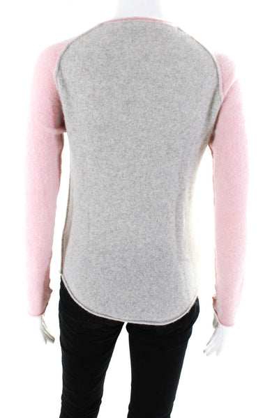 27 Miles Womens Cashmere Two-Toned Gem Design Pullover Sweater Pink Size XS