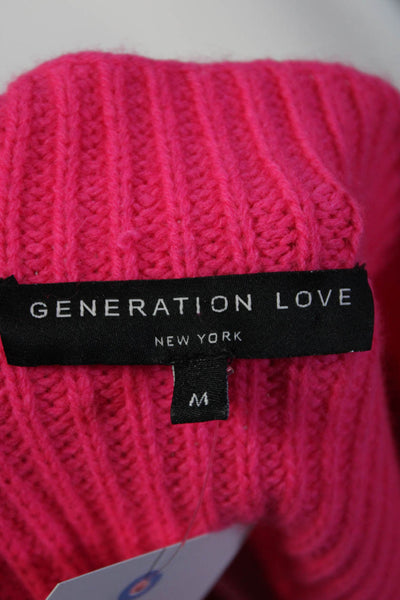 Generation Love Women's Long Sleeve Mock Neck Pullover Sweater Pink Size M