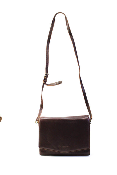 Liebeskind Womens Brown Leather Snap Flat Shoulder Bag Handbag