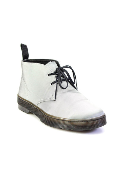 Dr. Martens Womens Silver Textured Satin Daytona Ankle Boots Shoes Size 7