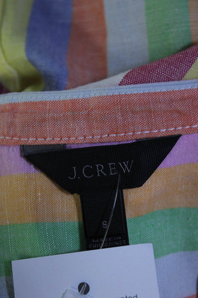 J Crew Womens Short Sleeve Y Neck Striped Shift Dress Multicolor Size Small