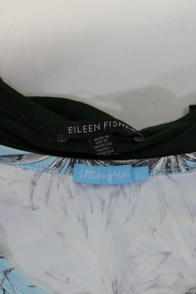 Eileen Fisher J. McLaughlin Womens Green Crew Neck Long Sleeve Top Size S lot 2