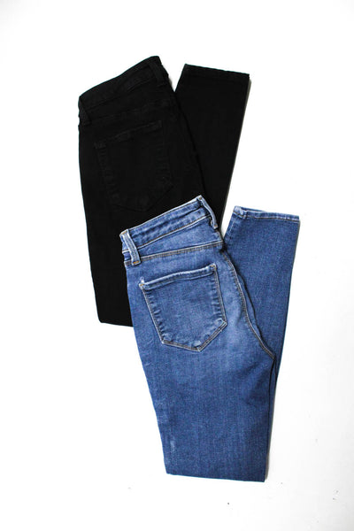 Womens High Rise Ankle Skinny Jeans Blue Black Cotton Size 23 Lot 2