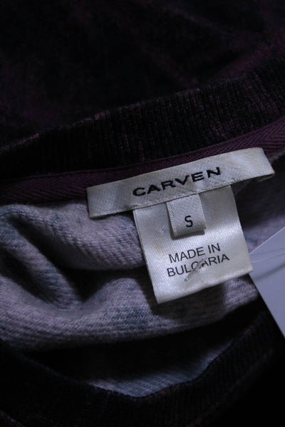 Carven Womens Soutache Embroidered Crew Neck Sweatshirt Black Burgundy Small