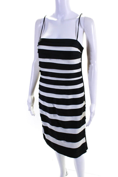 JS Collections Womens Spaghetti Strap Mini Bandage Dress Black White Size 6