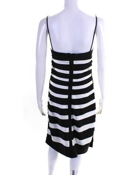 JS Collections Womens Spaghetti Strap Mini Bandage Dress Black White Size 6