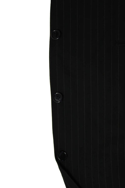 Gianfranco Ferre Mens Pin Striped Notched Collar Blazer Jacket Black Size 40