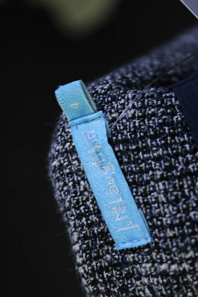 J. Mclaughlin Women's Cap Sleeve V Neck Tweed Midi Dress Blue Size 4