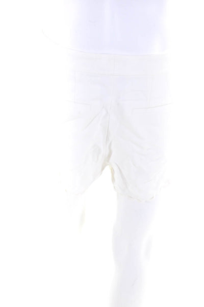 A.L.C. Womens Scallop Edging Hook + Bar Closure High-Rise Shorts White Size 6