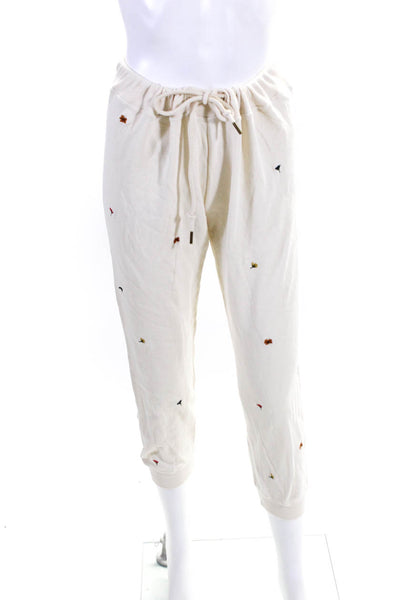The Great Women's Drawstring Waist Tapered Leg Jogger Pant Ivory Size 1