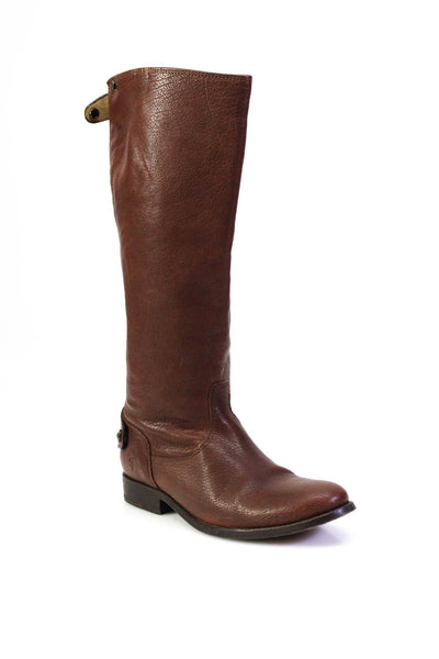 Frye Women's Round Toe Zip Flat Knee High Boot Brown Size 6.5