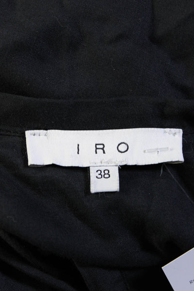 IRO Women's V-Neck Long Sleeves Lace Up Mini Dress Black Size 38