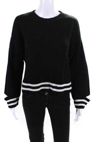 Intermix Women's Crewneck Long Sleeves Pullover Sweater Black Size P