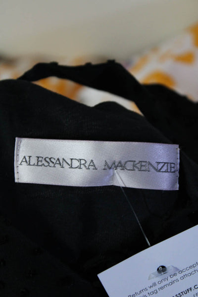 Alessandra Mackenzie Womens Swiss Dot Surplice Mini Babydoll Dress Black Small