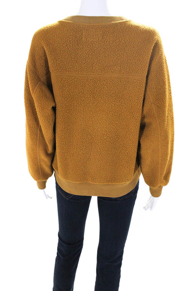 Everlane Womens Brown Fuzzy Crew Neck Long Sleeve Pullover Sweater Top Size S