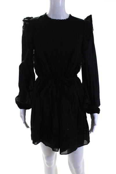 Wilfred Women's Long Sleeve Belted A Line Mini Dress Black Size S
