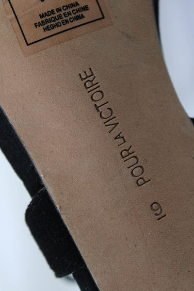 Pour la Victoire Womens Suede Lace Trim Open Toe Strappy Heels Black Size 9M