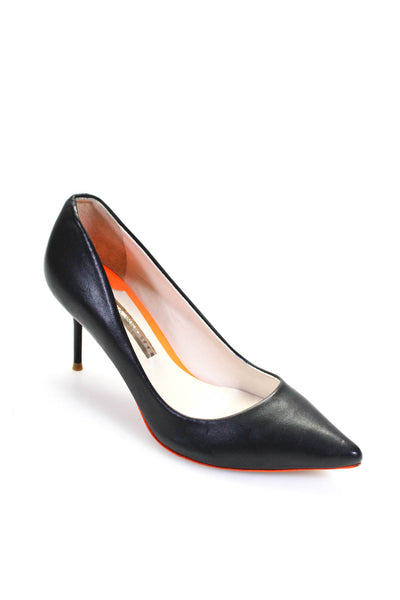 Sophia Webster Leather Pointed Stiletto Heel Pumps Black Size 7.5