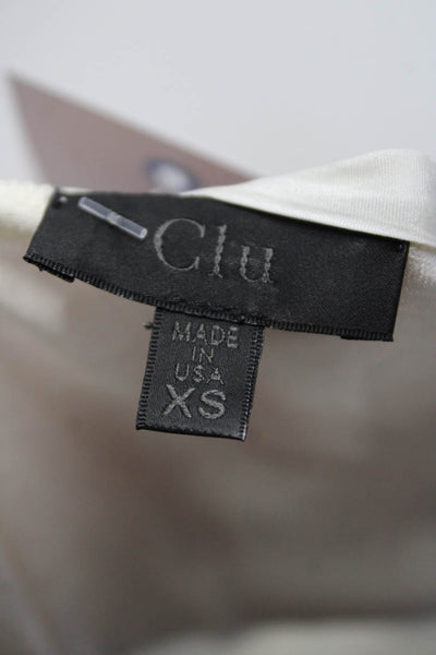 Clu Womens Cotton Jersey Knit Scoop Neck Mini Blouson Dress White Size XS