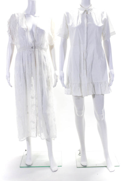 Zara Trafaluc Zara Womens Mini Shirt Dress Duster Cardigan White Size M S Lot 2