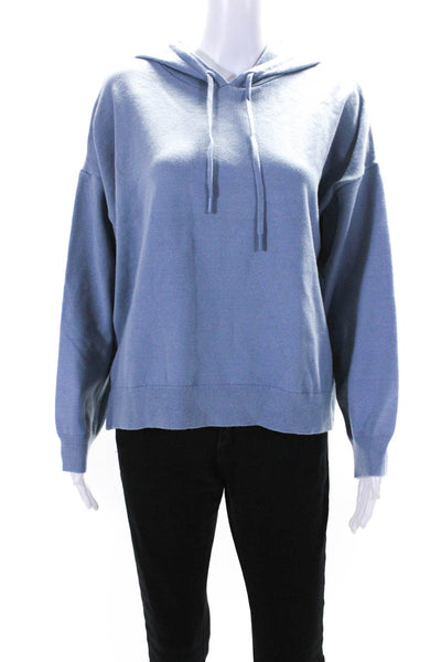 Zara Womens Hooded Oversize Pullover Sweater Light Blue Size Small