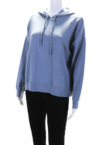 Zara Womens Hooded Oversize Pullover Sweater Light Blue Size Small