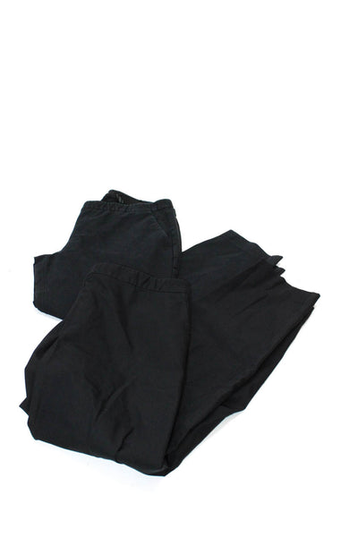 Theory Womens Mid Rise Slim Leg Elastic Waist Pants Black Navy Size 8 Lot 2