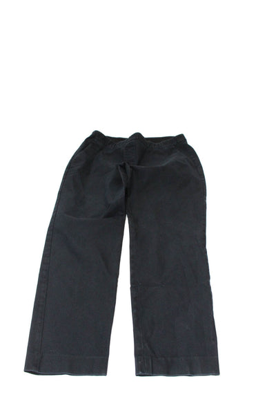 Theory Womens Mid Rise Slim Leg Elastic Waist Pants Black Navy Size 8 Lot 2