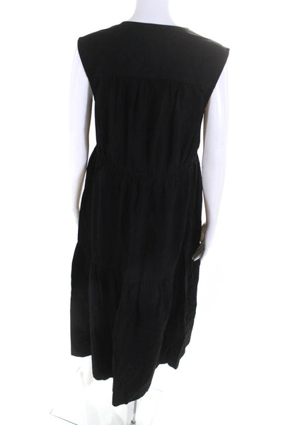 Everlane Womens Black The Tiered Midi Dress  Size XXS