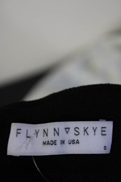 Flynn Skye Womens Woven High Rise Side Zip Wide-Leg Pants Trousers Black Size S