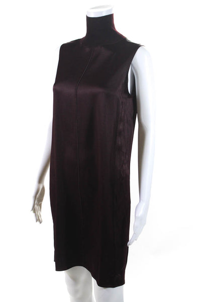 Rag & Bone Women's Sleeveless Ribbed High Neck Shift Dress Burgundy Size S