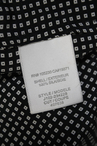 Joie Women's Silk Sleeveless Geometric Print V-Neck Blouse Black Size M