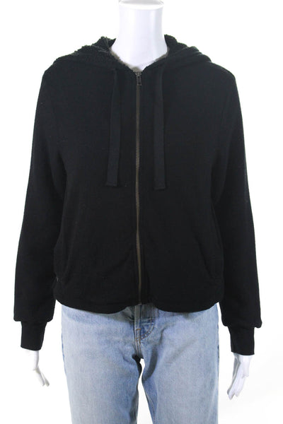 Velvet by Graham & Spencer Women's Fleece Lined Hooded Jacket Black Size S