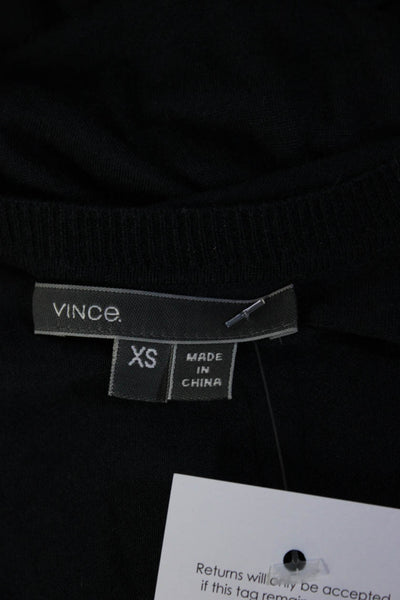Vince Women's V-Neck Sleeveless Blouse Navy Blue Size XS