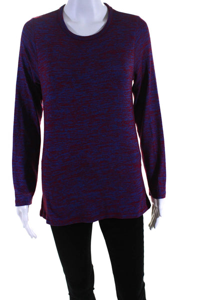 Rag & Bone Womens Long Sleeve Crew Neck Knit Shirt Blue Red Size Medium