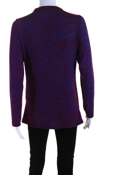 Rag & Bone Womens Long Sleeve Crew Neck Knit Shirt Blue Red Size Medium