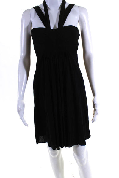 BCBGMAXAZRIA Womens Open Back Halter Knit Shift Dress Black Size Extra Small
