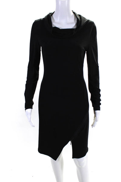 Joseph Ribkoff Women's Long Sleeve Cowl Neck Midi Dress Black Size 6