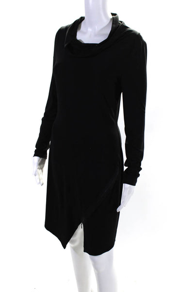 Joseph Ribkoff Women's Long Sleeve Cowl Neck Midi Dress Black Size 6