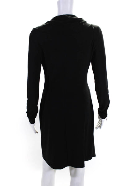 Joseph Ribkoff Women's Long Sleeve Cowl Neck Midi Dress Black Size 6