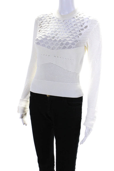 Frame Womens Loose Knit Crew Neck Pullover Sweater White Size Small