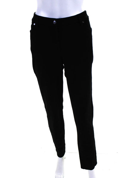 Eileen Fisher Womens Black High Rise Straight Leg Trouser Pants Size 12