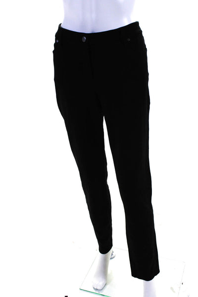 Eileen Fisher Womens Black High Rise Straight Leg Trouser Pants Size 12