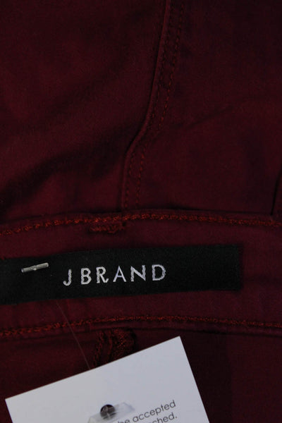 J Brand Womens Solid Red High Rise Skinny Leg Pants Size 32