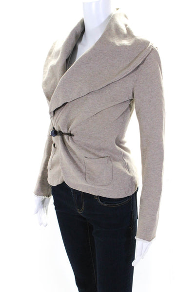 Ralph Lauren Rugby Womens Knit Toggle Closure Sweater Jacket Taupe Size XS